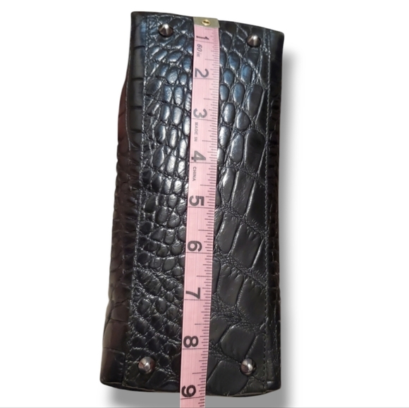 FURLA Vintage Mini Croc Embossed Leather Top Handle Shoulder Handbag - Picture 4 of 16